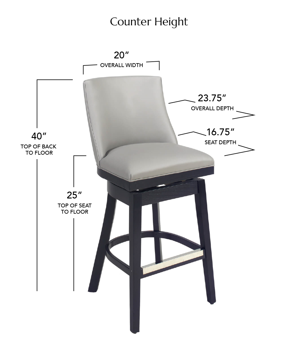 Style Upholstering's 671 QS Counter Height Dimensions