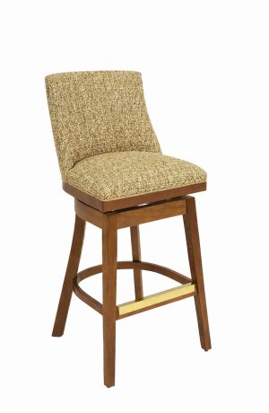 Simply Amish's 671 Wood Upholstered Swivel Stool in Brown