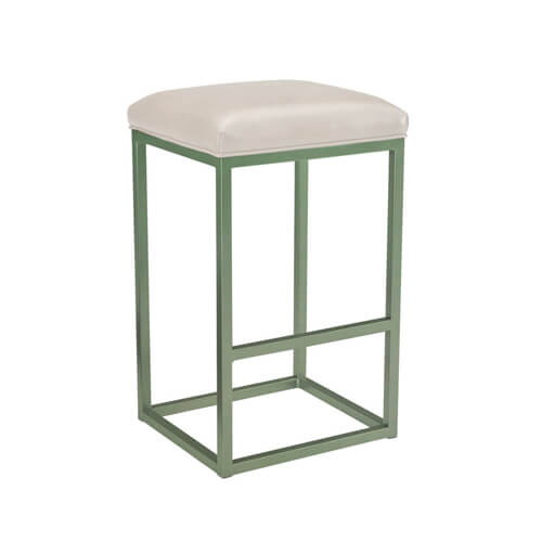 Cosmo green metal backless bar stool