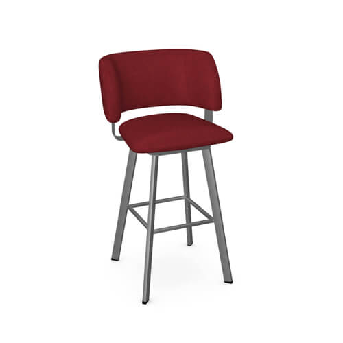 Statement bar stool in red fabric called the Easton by Amisco