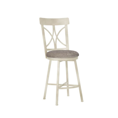 Camarillo swivel bar stool by Wesley Allen with intricate laser cut on back