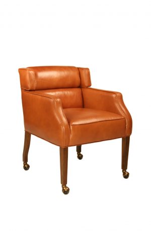 Style Upholstering #411 Upholstered Game Chair with Arms and Casters