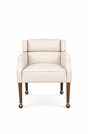 Style Upholstering's 411C Upholstered Game Chair with Arms and Casters - Front