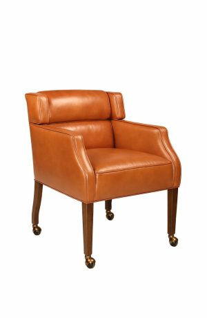 Style Upholstering #411 Upholstered Game Chair with Arms and Casters