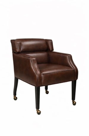 Style Upholstering's 411C Brown Leather Arm Chair