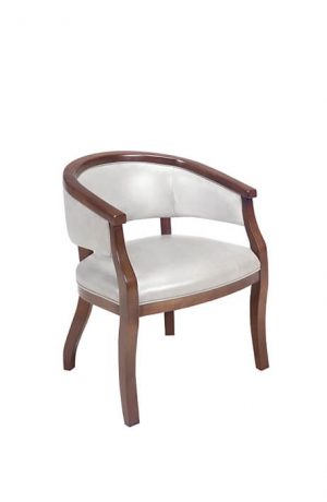 Style Upholstering's #1210 Barrel-Shaped Dining Chair in Leather