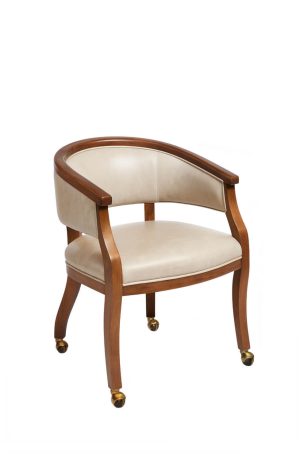 Style Upholstering's 1210 Solid Wood Dining Chair Upholstered with Casters