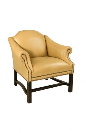 Style Upholstering's 170CN Wood Chair with Arms and Nailhead Trim