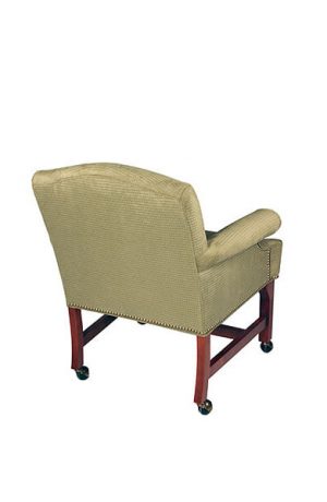 Style Upholstering's #2108CN Upholstered Wood Dining Game Caster Chair with Arms - Back