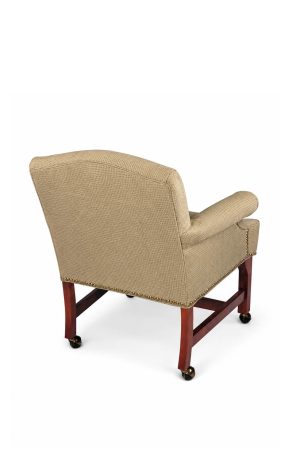 Style Upholstering's #2108CN Upholstered Wood Dining Game Caster Chair with Arms - Back