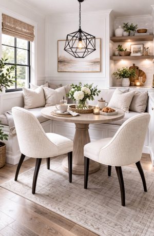 Style Upholstering's #35 Upholstered Wood Dining Chairs in Breakfast Nook