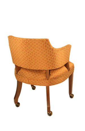 Style Upholstering's #41 Wood Dining Game Caster Chair with Arms - Back View
