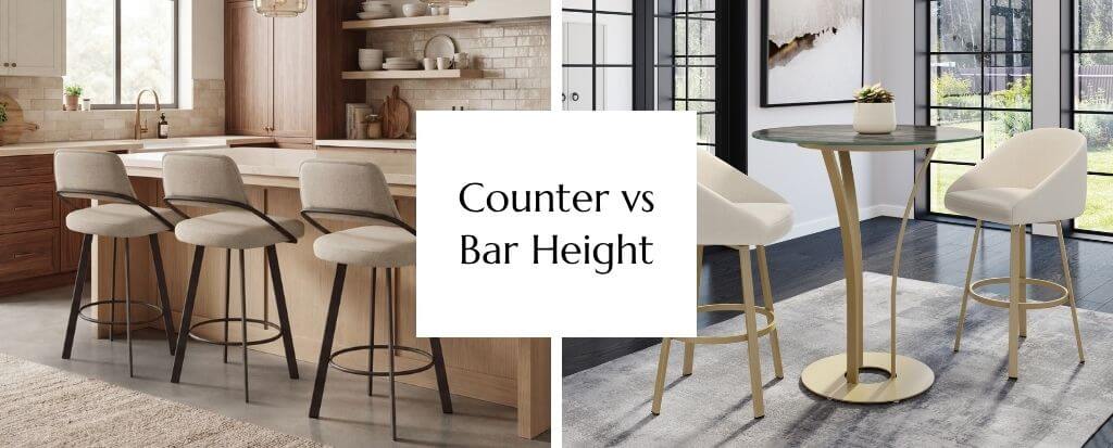 Counter vs bar height (Wish stools, left; Wembley stools, right)