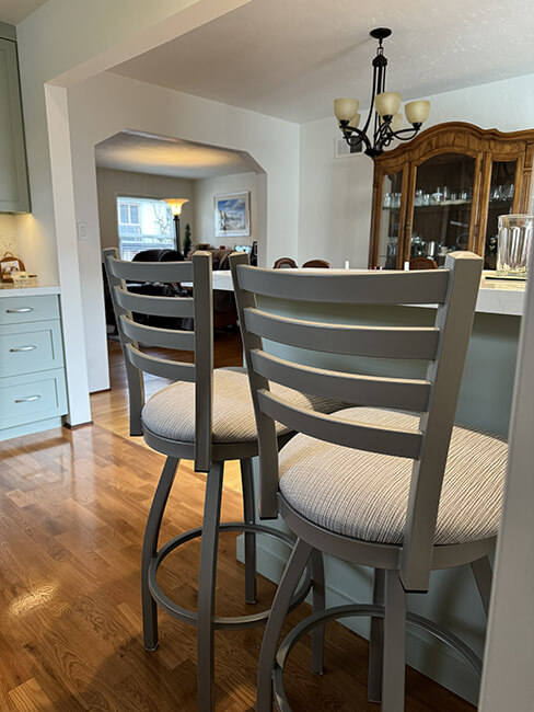 Holland's Jackie Swivel Silver Bar Stool in Customer's Kitchen