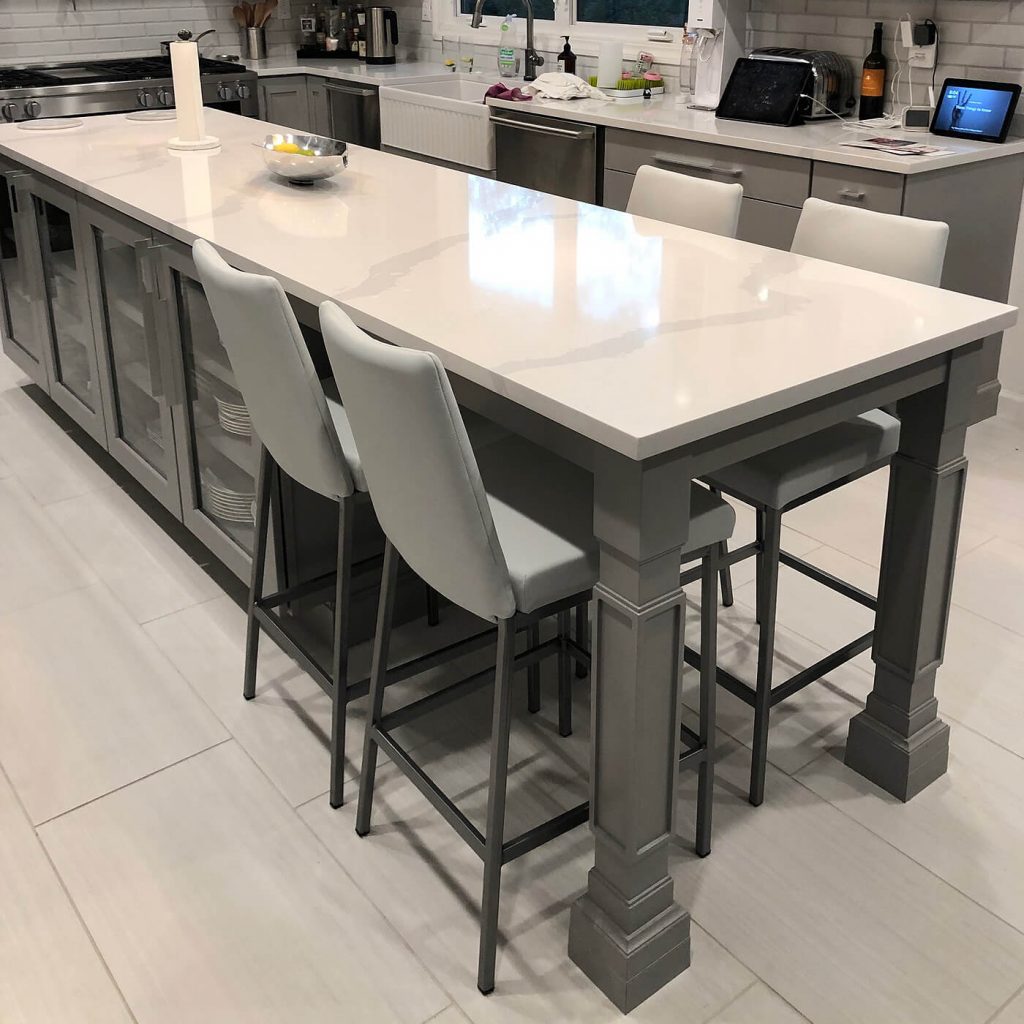 Linea bar stools in a kitchen - 2 side seating