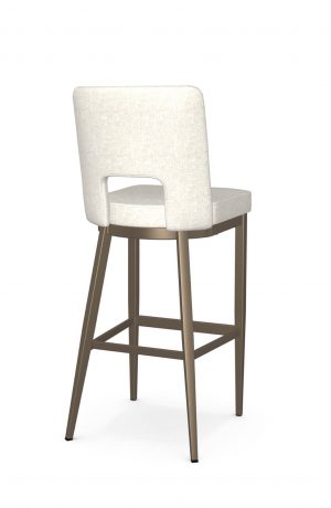 Amisco's Bryana Bronze Modern Bar Stool with Curved Back in Bar Height - Back