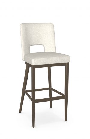 Amisco's Bryana Bronze Modern Bar Stool with Curved Back in Bar Height