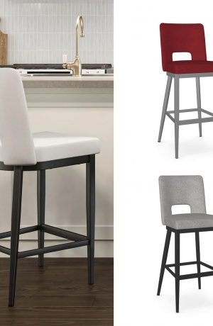 Amisco's Bryana Custom Made Modern Bar Stool with High Back