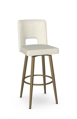 Amisco's Bryana Gold Swivel Bar Stool with High Back