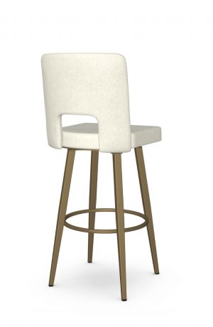 Amisco's Bryana Gold Swivel Bar Stool with High Back - Back View