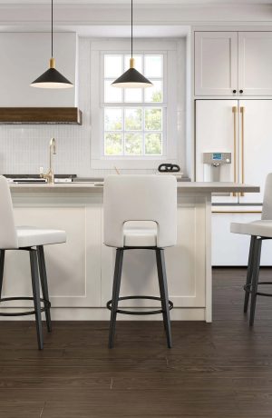 Amisco's Bryana Swivel Bar Stools in Modern Kitchen