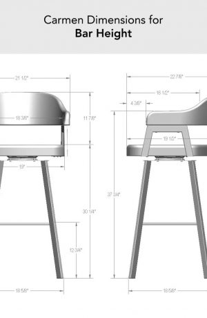 Amisco's Carmen Swivel Bar Height Dimensions