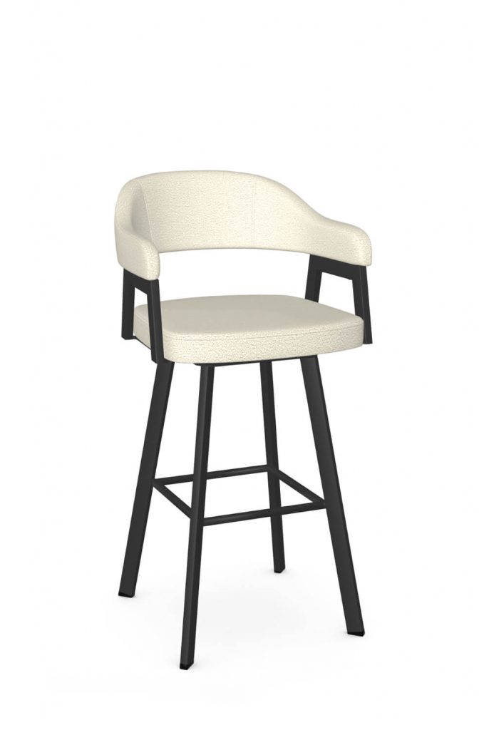Amisco's Carmen Black Swivel Bar Stool with Arms