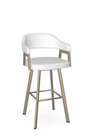 Amisco's Carmen Champagne Gold Swivel Bar Stool with Arms