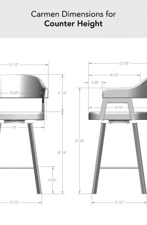 Amisco's Carmen Swivel Counter Height Dimensions
