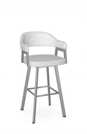 Amisco's Carmen Silver Swivel Bar Stool with Arms