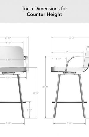Amisco's Tricia Swivel Counter Height Dimensions