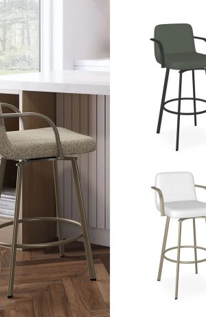 Amisco's Tricia Custom Made Modern Low Back Bar Stool with Arms