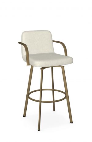 Amisco's Tricia Gold Swivel Bar Stool with Low Back and Arms