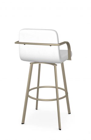Amisco's Tricia Champagne Gold Swivel Bar Stool with Low Back and Arms - View of Back