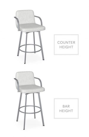 Amisco's Tricia Swivel Low Back Stool in Counter Height and Bar Height