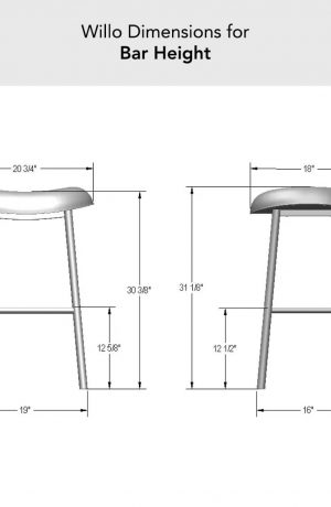 Amisco's Willo Bar Height Dimensions