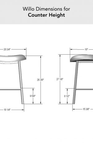 Amisco's Willo Counter Height Dimensions