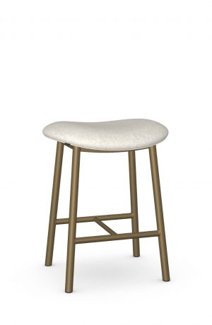 Amisco's Willo Gold Metal Backless Saddle Bar Stool