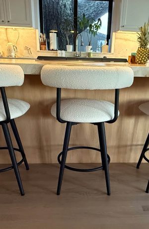 Amisco's Barbara Black Swivel Counter Stool in Customer's Kitchen