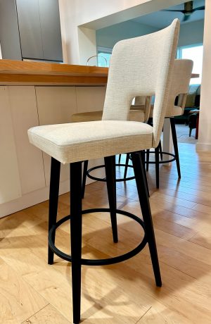 Amisco's Bryana Black Modern Swivel Bar Stool in Customer's Kitchen