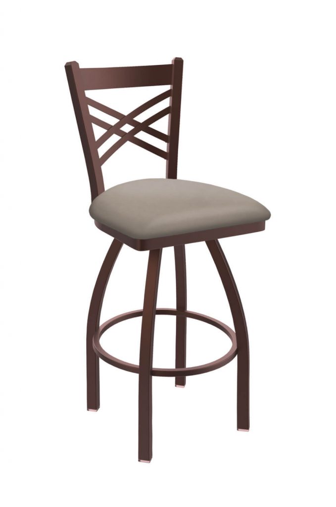 Holland's Catalina Bronze Swivel Bar Stool in Canter Blush Grey