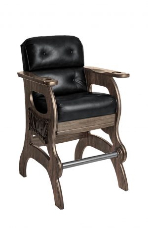 Darafeev's Mann Sports Theater Chair in Oak Wood and Black Leather