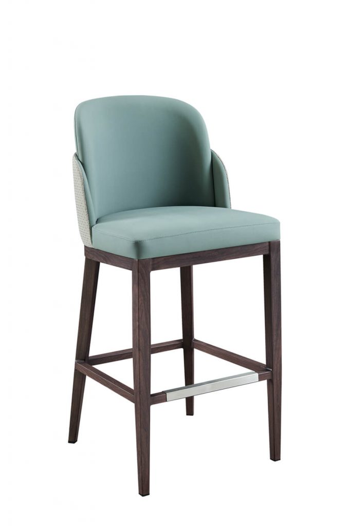 IH Seating - Aluminum Frame Modern Bar Stool with Upholstered Back