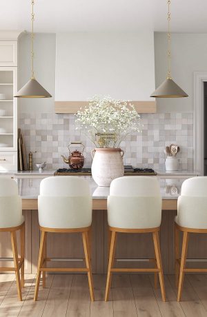 IH Seating Serafina Classic Wood Bar Stools in Kitchen