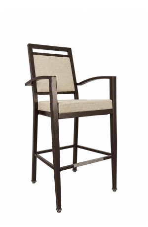 Aiden Commercial Grade Brown Bar Stool with Arms