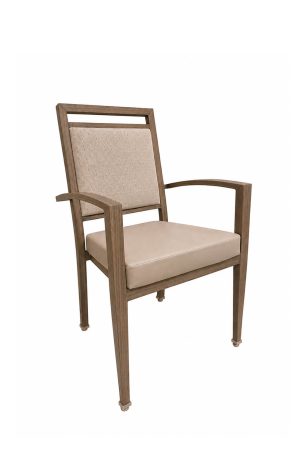 Aiden Teak Modern Dining Arm Chair for Hospitality