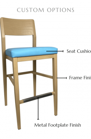 Customize this stool by selecting your seat cushion, frame finish, and metal footplate finish.