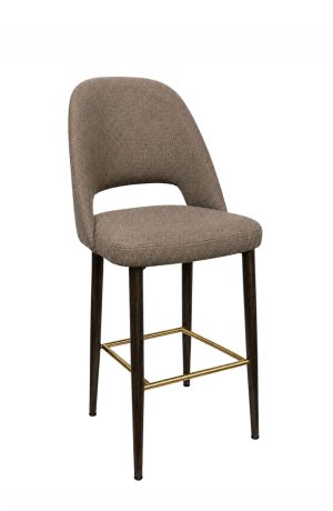 Catherine Brown Upholstered Bar Stool with Back