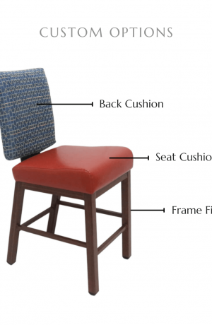 Customize this stool by selecting your back and seat cushion and frame finish.