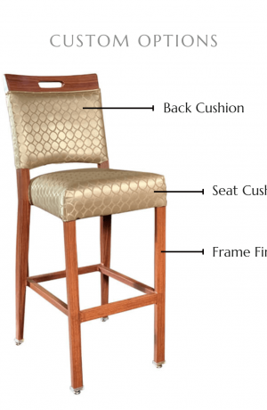 Customize this stool by selecting your back and seat cushion, metal footplate finish, and frame finish.